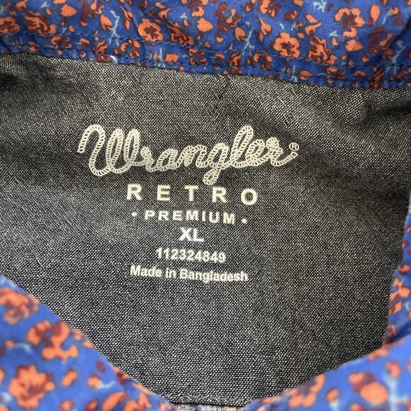 Vintage Wrangler RETRO Cowboy Shirt Snap Button XL Floral Western Country - Picture 5 of 11